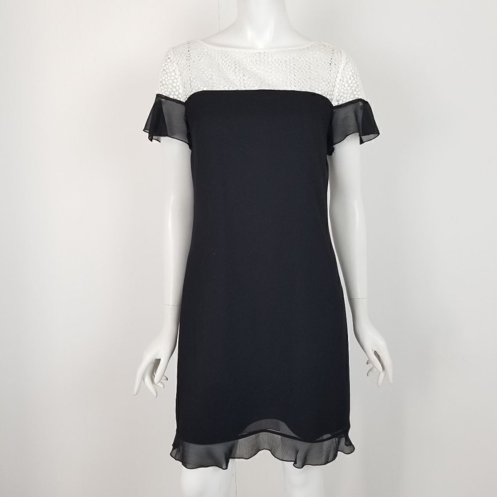 Karl Lagerfeld Black & White Shift Dress Size 4